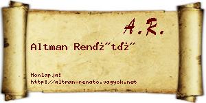 Altman Renátó névjegykártya